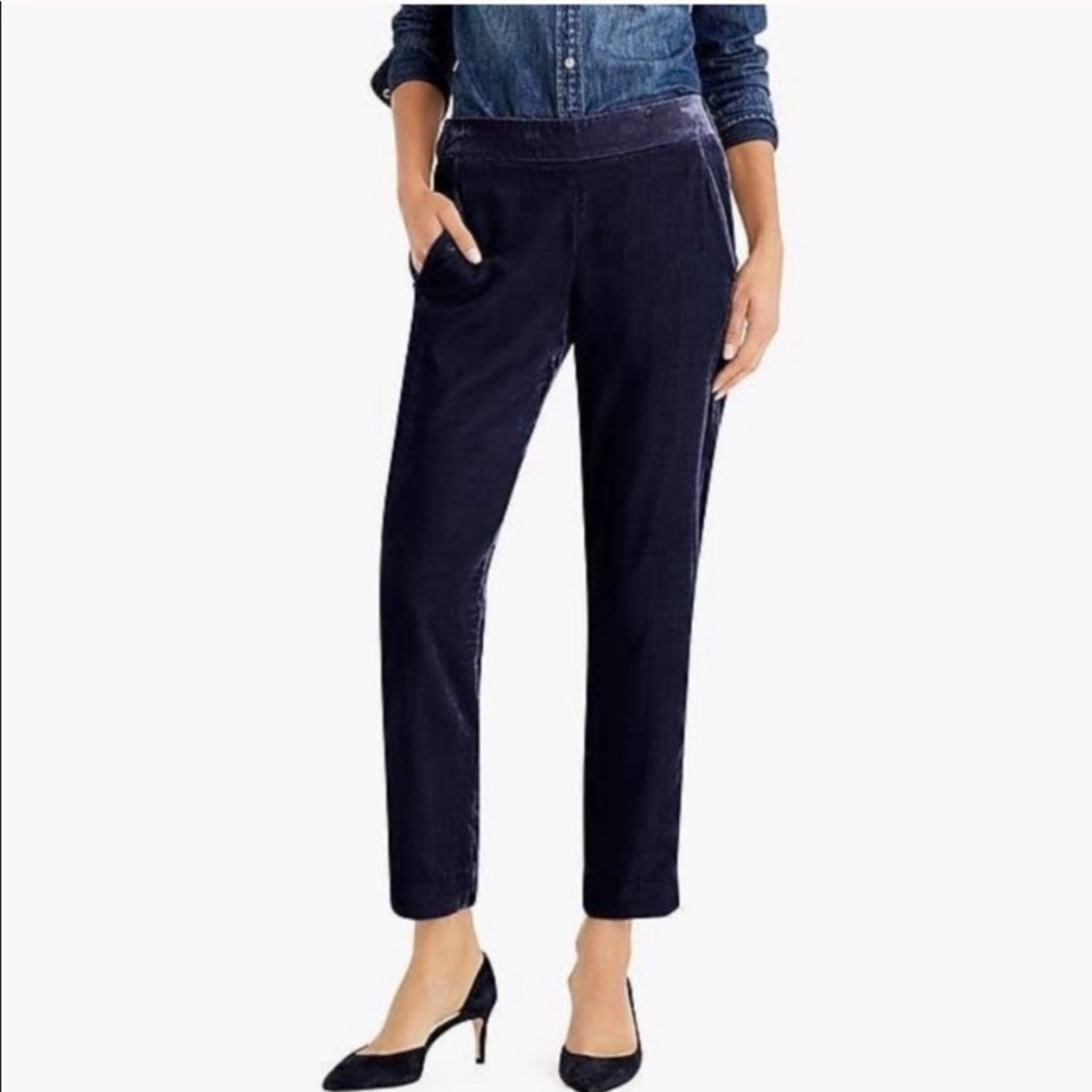 NWT JCrew Petite Easy Pull On Pants Velvet